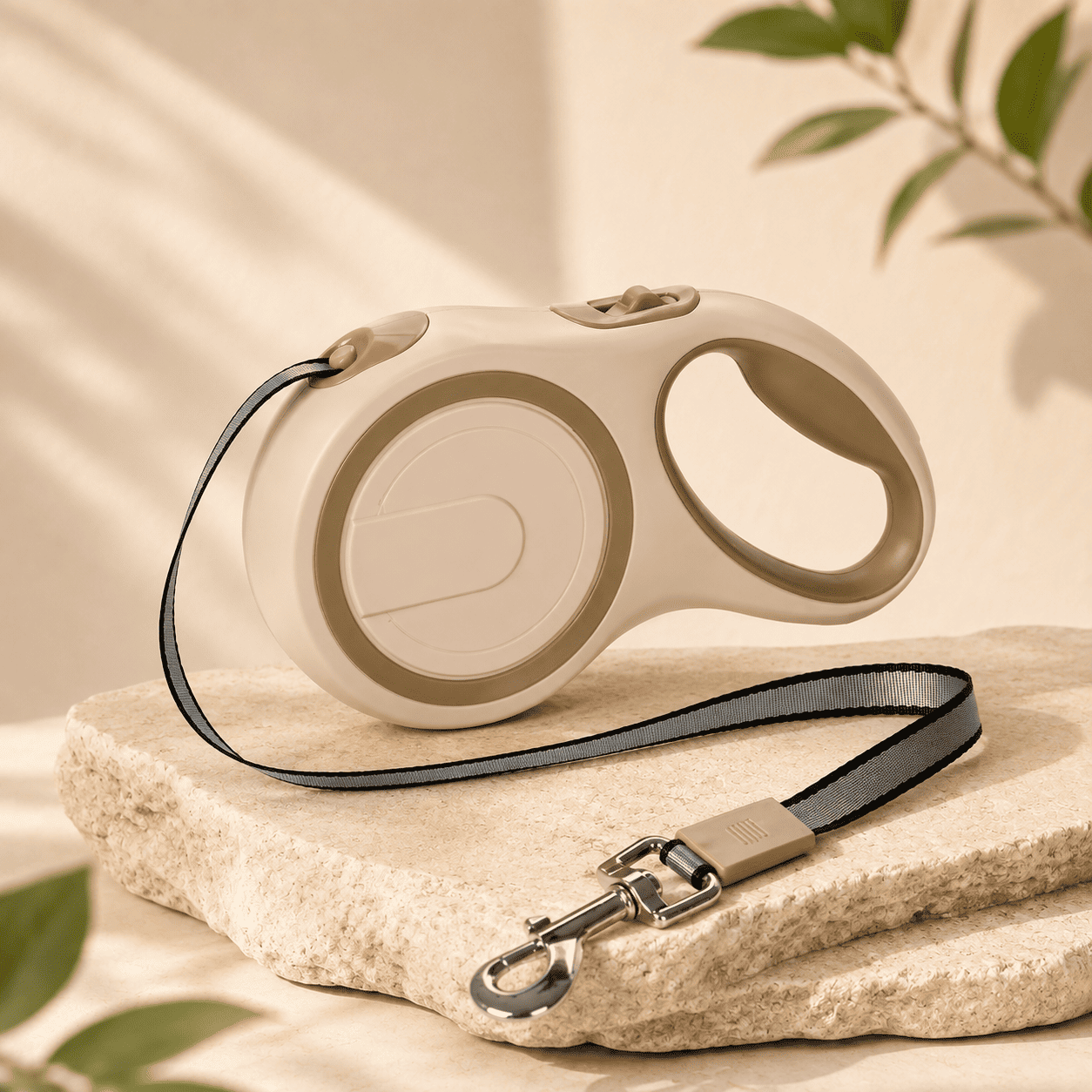 laisse retractable khaki