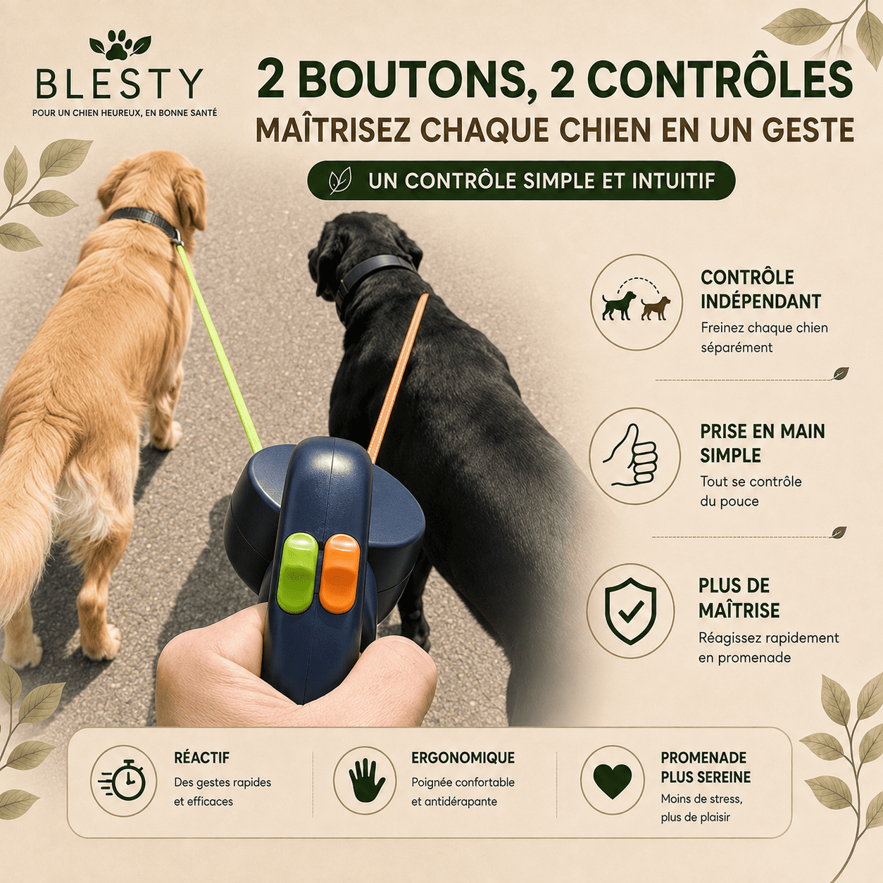 laisse retractable pour chien