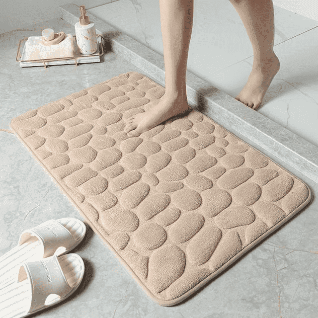 tapis salle de bain khaki